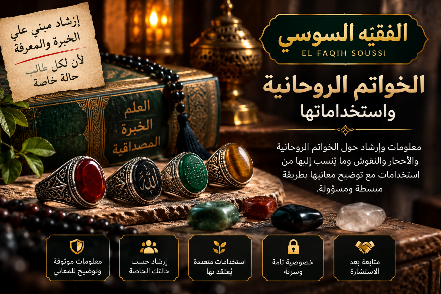 الخواتم الروحانية والأحجار والنقوش – الفقيه السوسي